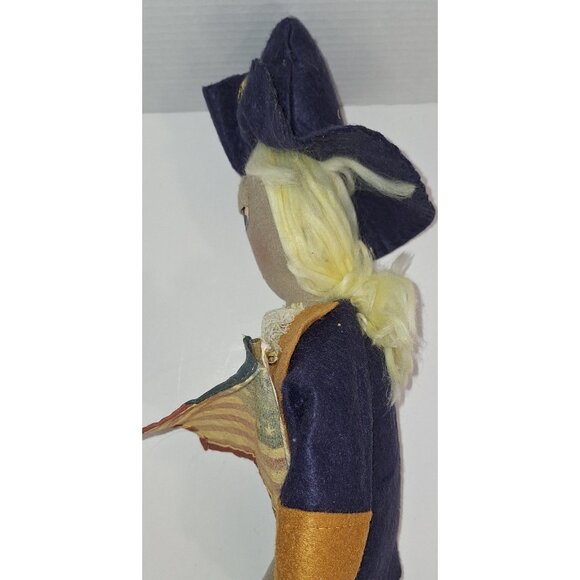 Primitive Colonial George Washington Doll 19" Tall Rare Patriotic July 4th - Picture 15 of 16